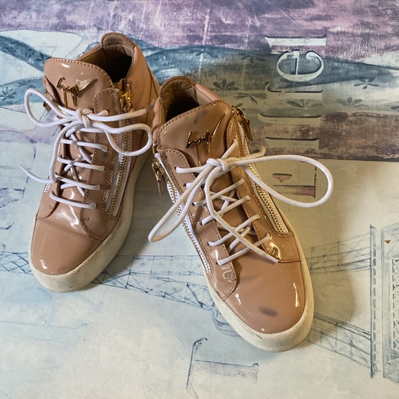 Giuseppe Zanotti Design Pink Patent High Top Sneakers 37 - Picture 2 of 15